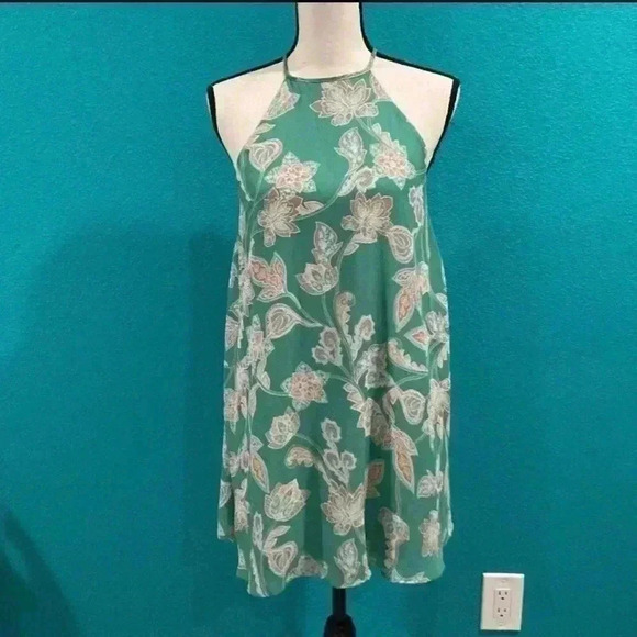 Show Me Your Mumu Mod Mint Sea Foam Jadely Paisley Floral Gomez Mini Dress - Picture 1 of 8